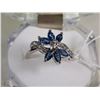 Image 1 : #47-BLUE SAPPHIRE,CZ .925 SOLID SILVER RING