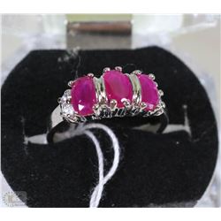 #33-NATURAL RED RUBY .925 SOLID SILVER RING