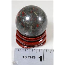 #11-NATURAL BLOOD STONE SPHERE HEALING BALL