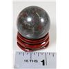 Image 1 : #11-NATURAL BLOOD STONE SPHERE HEALING BALL