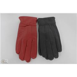 2 PACK OF LADIES LEATHER GLOVES SIZE SMALL