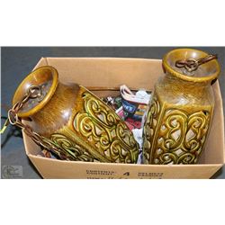 TWO 1960'S CERAMIC SWAG LAMPS