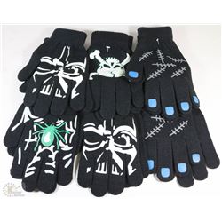 6 PACK OF GLOW IN THE DARK GLOVES