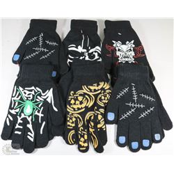 6 PACK OF GLOW IN THE DARK GLOVES