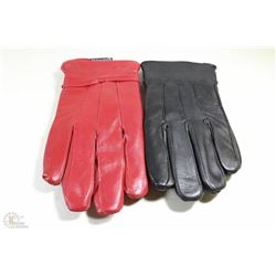 2 PAIRS OF LADIES LEATHER GLOVES SIZE LARGE