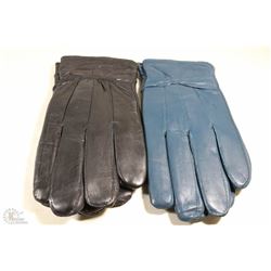2 PAIRS OF LADIES LEATHER GLOVES SIZE LARGE