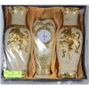 Image 1 : LOT OF THREE SHOWHOME VASES, ONE WITH CLOCK