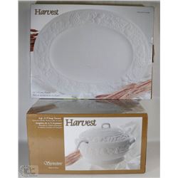 HARVEST SOUP TUREEN AND HARVEST 18" PLATTER