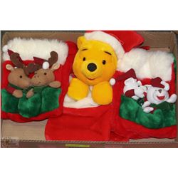 WINNIE THE POOH REINDEER AND BEAR STOCKINGS