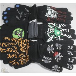 6 PACK OF GLOW IN THE DARK GLOVES