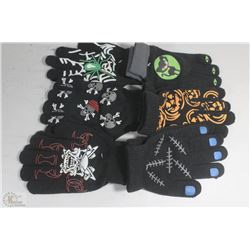 6 PACK OF GLOW IN THE DARK GLOVES