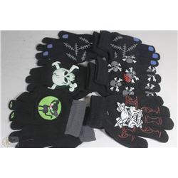 6 PACK OF GLOW IN THE DARK GLOVES