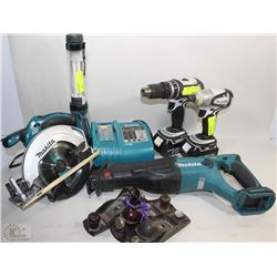 BOX OF MIKITA CORDLESS POWER TOOLS INCLUDING