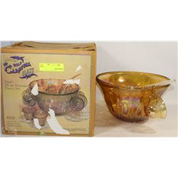 CARNIVAL GLASS 26PC PRINCESS PUNCH BOWL SET