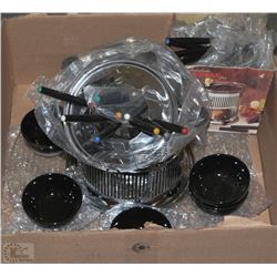 NEW 23 PCS FONDUE SET WITH MATCHING CHOCOLATE SET