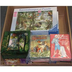 5 NEW UNOPENED PUZZLES & 4 COLLECTOR BOOKS 1950'S