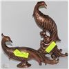 Image 1 : SET OF 2 PEACOCKS COPPER CRAFT LABELLED