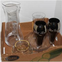 2 WINE DECANTERS & BRIDE/GROOM SILVER COATED