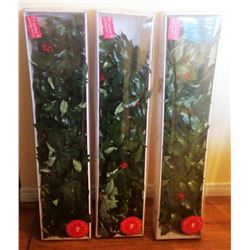 LOT OF 3 BOXES OF HOLLY BERRY GARLAND