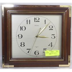 WOOD FRAMED WALL-MOUNT SEIKO QUARTZ
