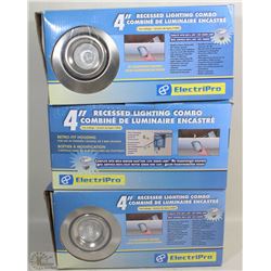 SET OF 3 NEW ELECTRIPO POT LIGHTS 4" RECESSED LIG