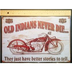 VINTAGE STYLE TIN INDIAN MOTORCYCLE SIGN