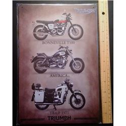 VINTAGE STYLE TIN TRIUMPH MOTORCYCLE SIGN