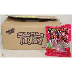 CASE OF 24 BAGS OF SOUR CHERRY TINGLERS