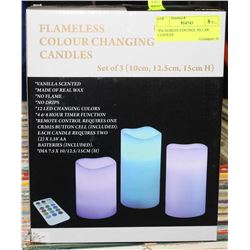 3PK REMOTE CONTROL PILLAR CANDLES
