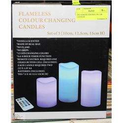 3PK REMOTE CONTROL PILLAR CANDLES