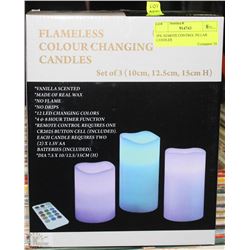3PK REMOTE CONTROL PILLAR CANDLES
