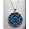 Image 1 : BLUE FIRE OPAL & WHITE TOPAZ PENDANT