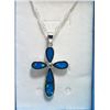 Image 1 : BLUE FIRE OPAL CROSS & CHAIN
