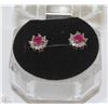 Image 1 : #48-NATURALD RED RUBY &CZ .925 SOLID SILVER