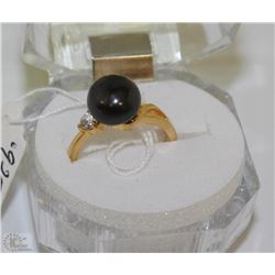 #60-FRESH WATER PEARL &CZ.925 SOLID SILVER RING