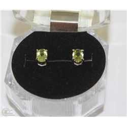 #50-NATURAL PERIDOT .925 SOLID SILVER EARRINGS