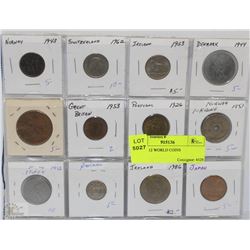 LOT OF 12 WORLD COINS