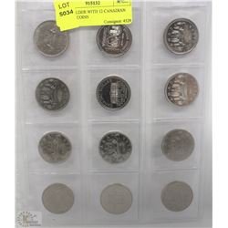 COIN HOLDER WITH 12 CANADIAN DOLLAR COINS