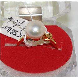 #62-FRESH WATER PEARL .925 SOLID SILVER RING