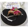 Image 1 : #64-RED RUBY,EMERALD&CZ .925 SOLID SILVER RING