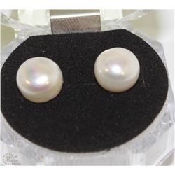 #57-FRESH WATER PEARL .925 SOLID SILVER EARRINGS