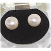 Image 1 : #57-FRESH WATER PEARL .925 SOLID SILVER EARRINGS