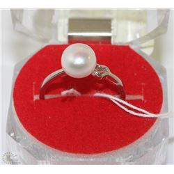 #59-FRESH WATER PEARL .925 SOLID SILVER RING