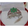 Image 1 : #63-RED RUBY,EMERALD .925 SOLID SILVER RING