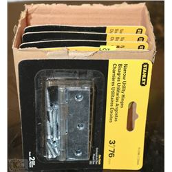 CASE OF 5 STANLEY NARROW UTILITY HINGES 3" / 76MM