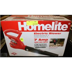 HOMELITE ELECTRIC BLOWER 7 AMP 2SPEED 120/150 MPH