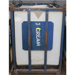 EXTRA LARGE CREAM TOTE WITH METAL CAGE