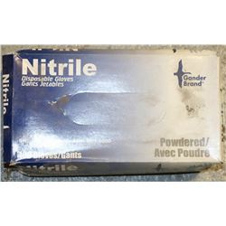 GANDER BRAND NITRILE POWDERED DISPOSABLE GLOVES