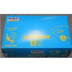 MARIGOLD INDUSTRIAL BOX OF 100 NITRILE GLOVES SZ M