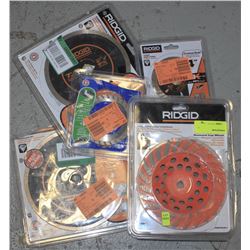 LOT OF 4 VARIOUS RIGID BLADES & A DIAMOND CUP